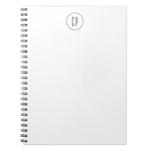 Cuaderno Moderno Monograma Profesional Simple Iniciales Sim
