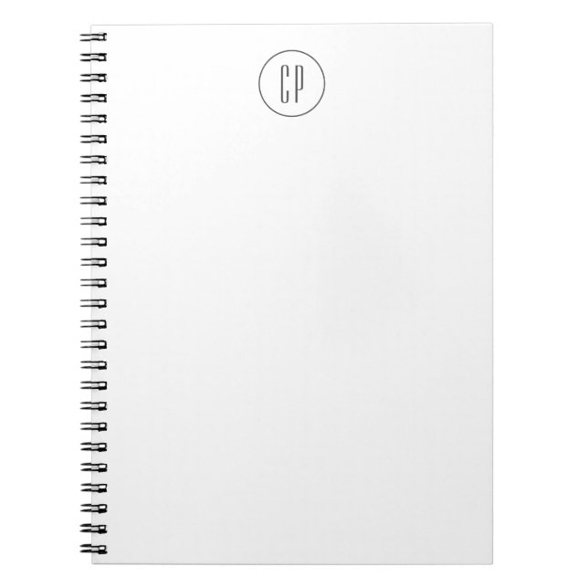 Cuaderno Moderno Monograma Profesional Simple Iniciales Sim (Frente)