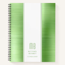 Moderno Monogramado Lime Green Business