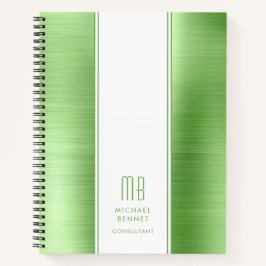 Cuaderno Moderno Monogramado Lime Green Business