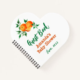 Cuaderno Moderno Naranja Cutie Baby Shower Guest Book