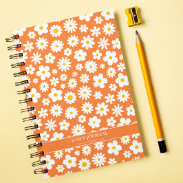 Cuaderno Moderno Naranja de margarita gráfica plana