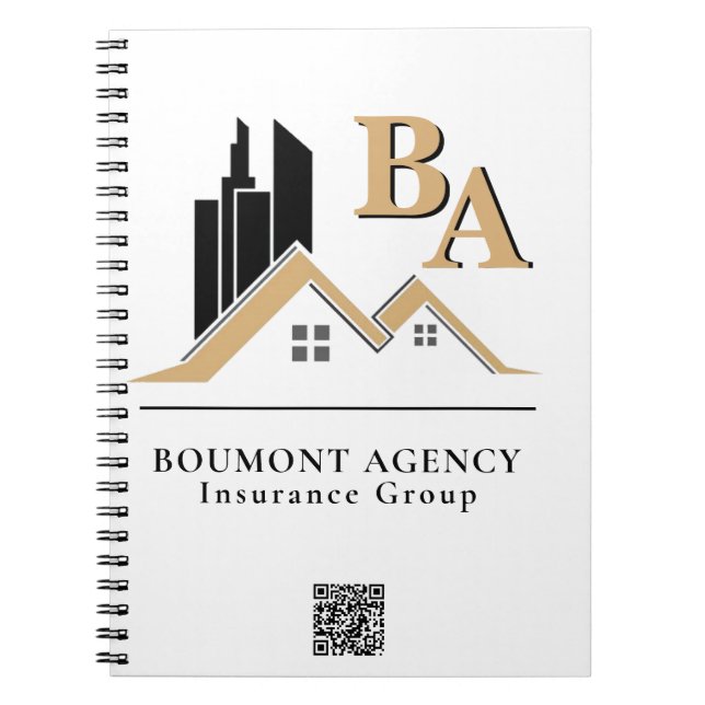 Cuaderno Moderno Negro Dorado Profesional Agrega Tu Propio  (Frente)