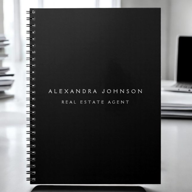 Cuaderno Moderno negro elegante profesional (Subido por el creador)