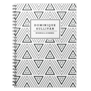 Cuaderno moderno negro y blanco del modelo de los
