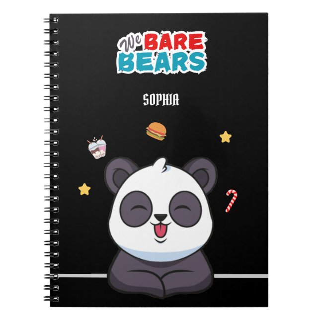 Cuaderno moderno para niños de We bare Bears Panda (Frente)
