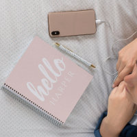 Moderno Pastel Pink Hello Y You Name