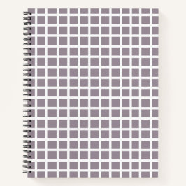 Cuaderno Moderno Pastel Púrpura Y Gingham Blanco