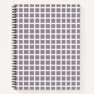 Cuaderno Moderno Pastel Púrpura Y Gingham Blanco