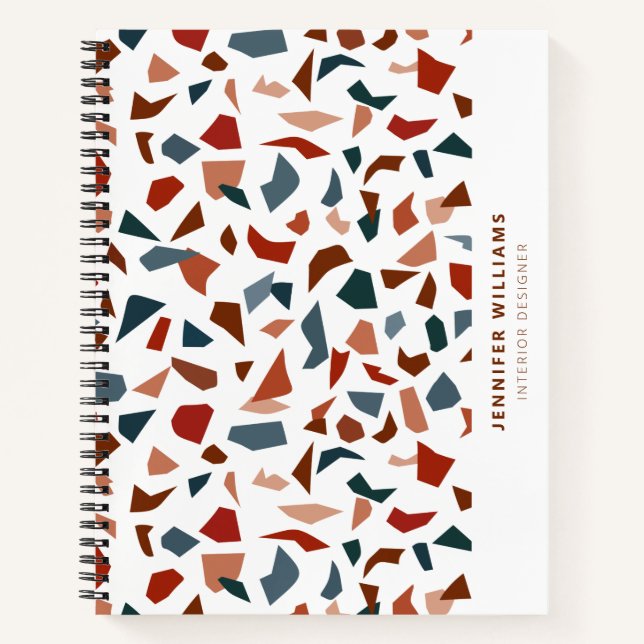 Cuaderno Moderno Patrón Abstracto de Terrazzo con Estilo (Anverso)