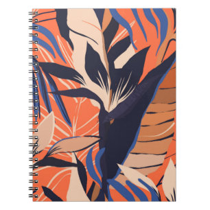 Cuaderno Moderno patrón de ilustracion de plantas de selva