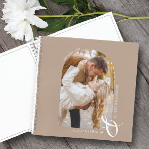 Cuaderno Moderno Photo Arch Tan Boda Guest Book