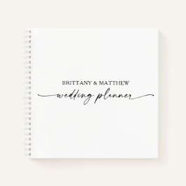 Cuaderno Moderno planificador de casamiento con tinta de ca