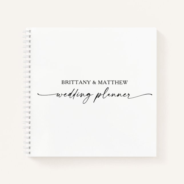 Cuaderno Moderno planificador de casamiento con tinta de ca (Anverso)