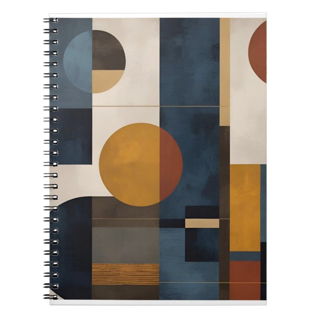 Cuaderno Moderno portátil de espiral geométrica - Minimalis (Frente)