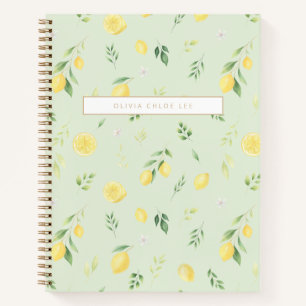 Cuaderno Moderno portátil de limón verde: totalmente person