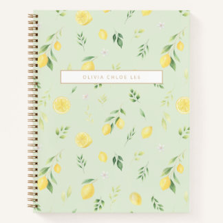 Cuaderno Moderno portátil de limón verde: totalmente person