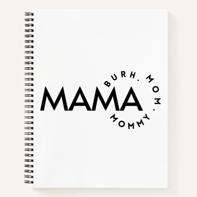 Cuaderno Moderno portátil de mamá negra y blanca mami Bruh (Anverso)