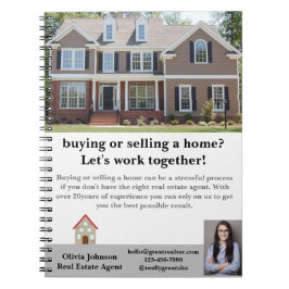 Cuaderno Moderno portátil de Personalizado del agente inmob