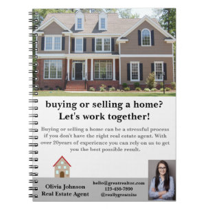 Cuaderno Moderno portátil de Personalizado del agente inmob