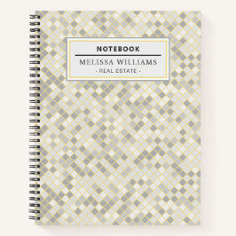 Cuaderno Moderno Profesional Geométrico Amarillo y Gris