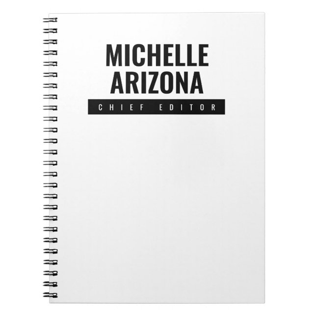 Cuaderno Moderno profesional minimalista en blanco y negro (Frente)