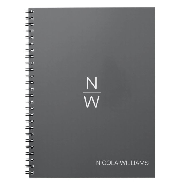 Cuaderno Moderno profesional Minimalista simple oscuro Verd (Frente)