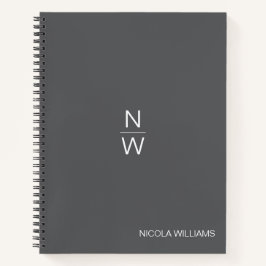 Cuaderno Moderno profesional Sencillo Gris Oscuro Minimalis