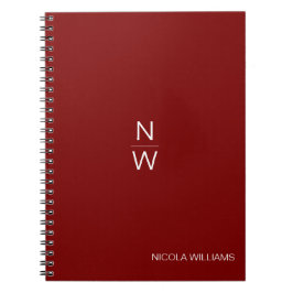 Cuaderno Moderno profesional Simple Minimalista oscuro rojo
