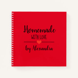Cuaderno Moderno Red Homemade con receta de amor para portá