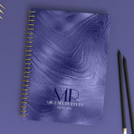 Cuaderno Moderno Relieve metalizado púrpura minimalista sim