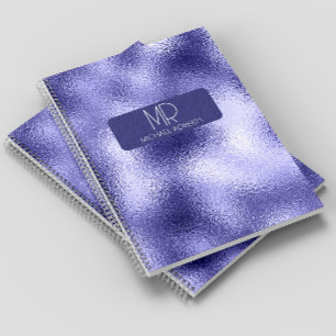 Cuaderno Moderno Relieve metalizado púrpura minimalista sim