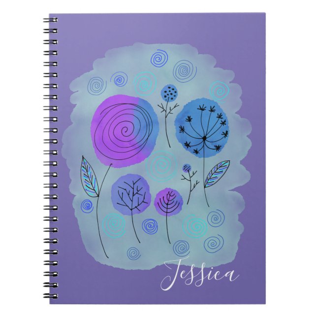Cuaderno Moderno Resumen El Arte De Las Flores Personalizad (Frente)