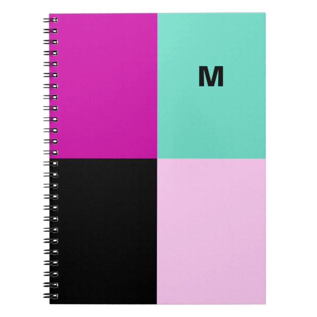 Cuaderno Moderno Resumen Estilo Estilo Monograma Bloque de  (Frente)