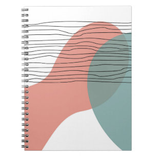 Cuaderno Moderno Resumen Wave Line Art