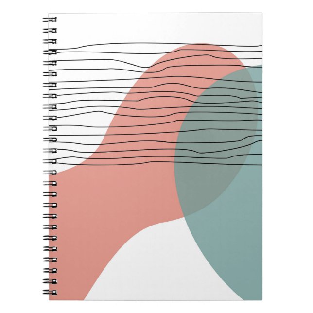 Cuaderno Moderno Resumen Wave Line Art (Frente)