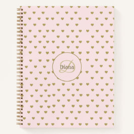 Cuaderno Moderno Rubor Pink Initials Monograma elegante