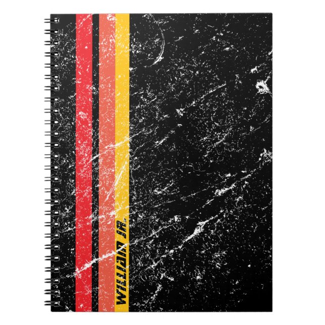 Cuaderno Moderno Rústico Nombre Personalizado | Línea Naran (Frente)