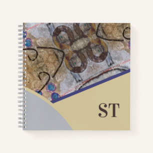 Cuaderno Moderno simple con acentos abstractos Iniciales