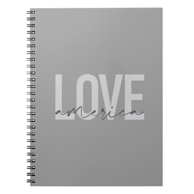 Cuaderno Moderno, simple, moda, diseño fresco de Love Ameri (Frente)