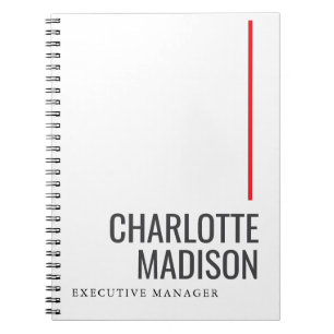 Cuaderno Moderno Simple Negro Blanco Moderno Minimalista Pl