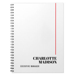 Cuaderno Moderno Simple Negro Blanco Moderno Minimalista Pl