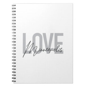 Cuaderno Moderno, simple, urbano, fresco Amor Minneapolis