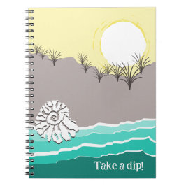 Cuaderno Moderno Sunset Beach Shell - Dese Un Chapuzón.