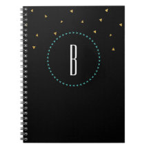 Cuaderno Moderno Triángulos Dorados y Verde Teal N