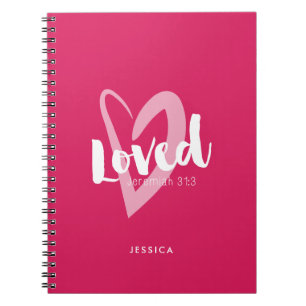 Cuaderno Moderno versículo de la Biblia Amada por el Corazó