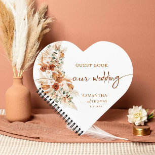 Cuaderno Moderno y brillante Boda floral portátil de espira