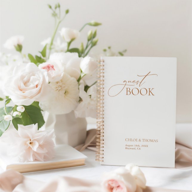 Cuaderno Moderno y elegante bloc de notas de Boda (Elegant Modern Wedding Guest Book Spiral Notebook)