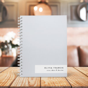 Cuaderno Moderno y elegante bloque de color gris azul minim