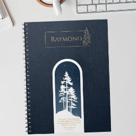 Cuaderno Moderno y elegante bosque Minimalista Oro Azul pro